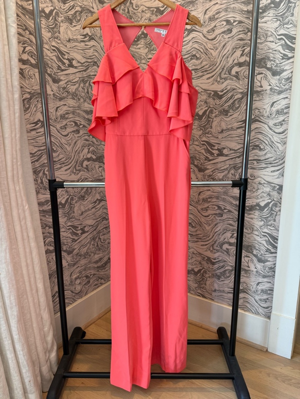 Trina Turk Coral Sleeveless V-Neck Jumpsuit